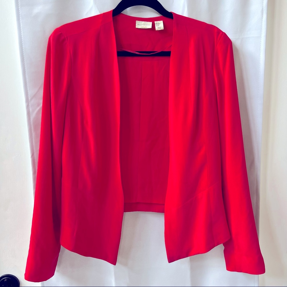 Mercer & Madison 100% Silk Jacket Coral / Peach / Pink Medium